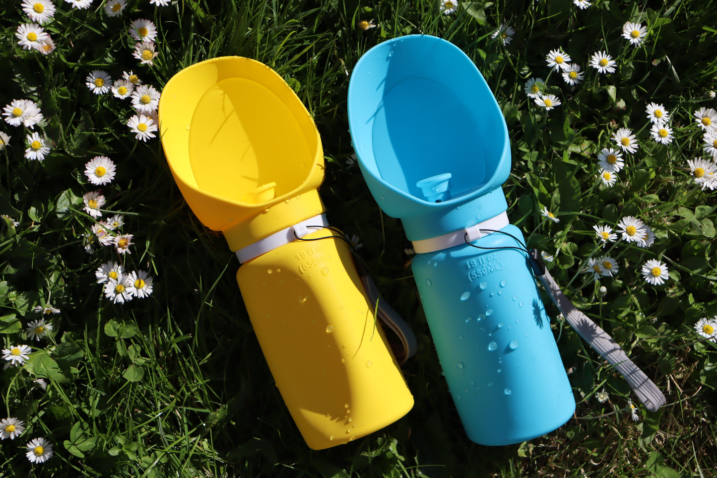 Silicone Rolle-Up Travel Water Bottle 550mL - Blue