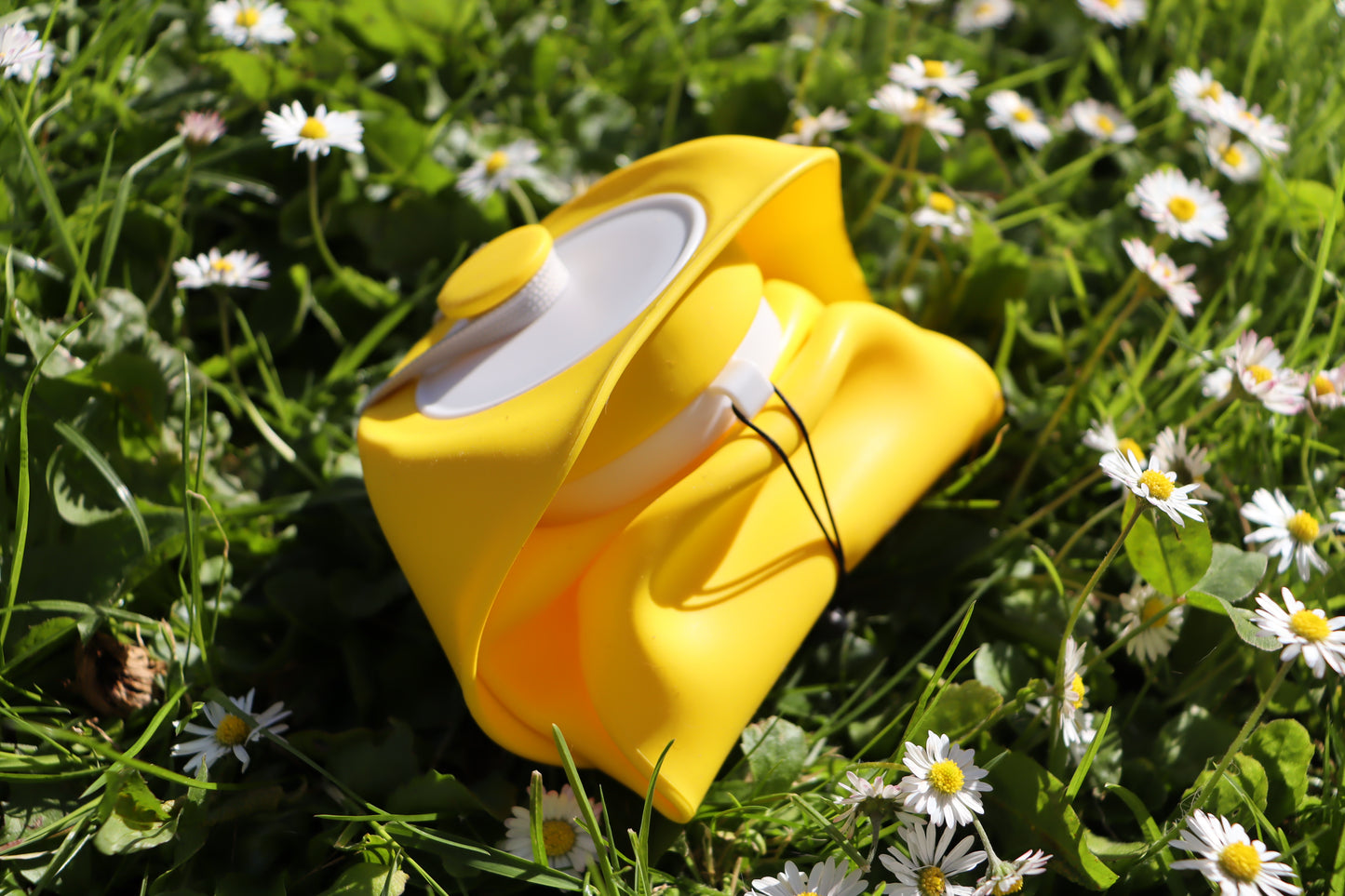 Silicone Roll-Up Travel Water Bottle 550mL - Yellow