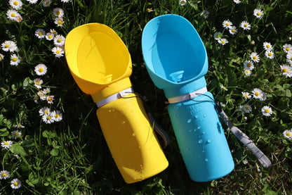 Silicone Rolle-Up Travel Water Bottle 550mL - Blue