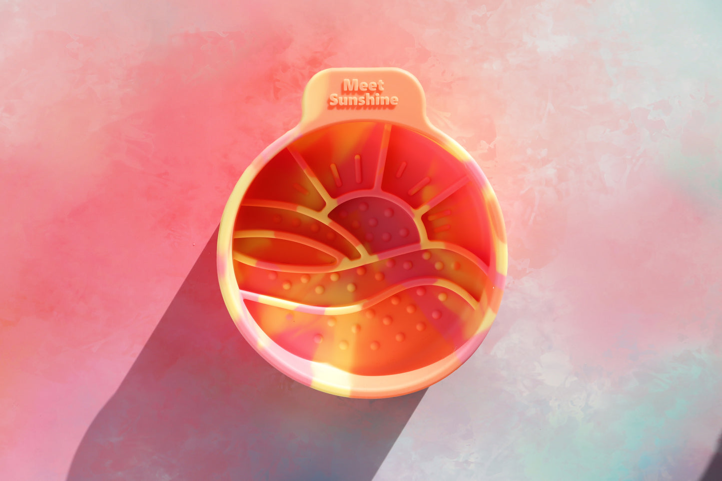 Silicone Slow Feeder Bowl - Peach Glow