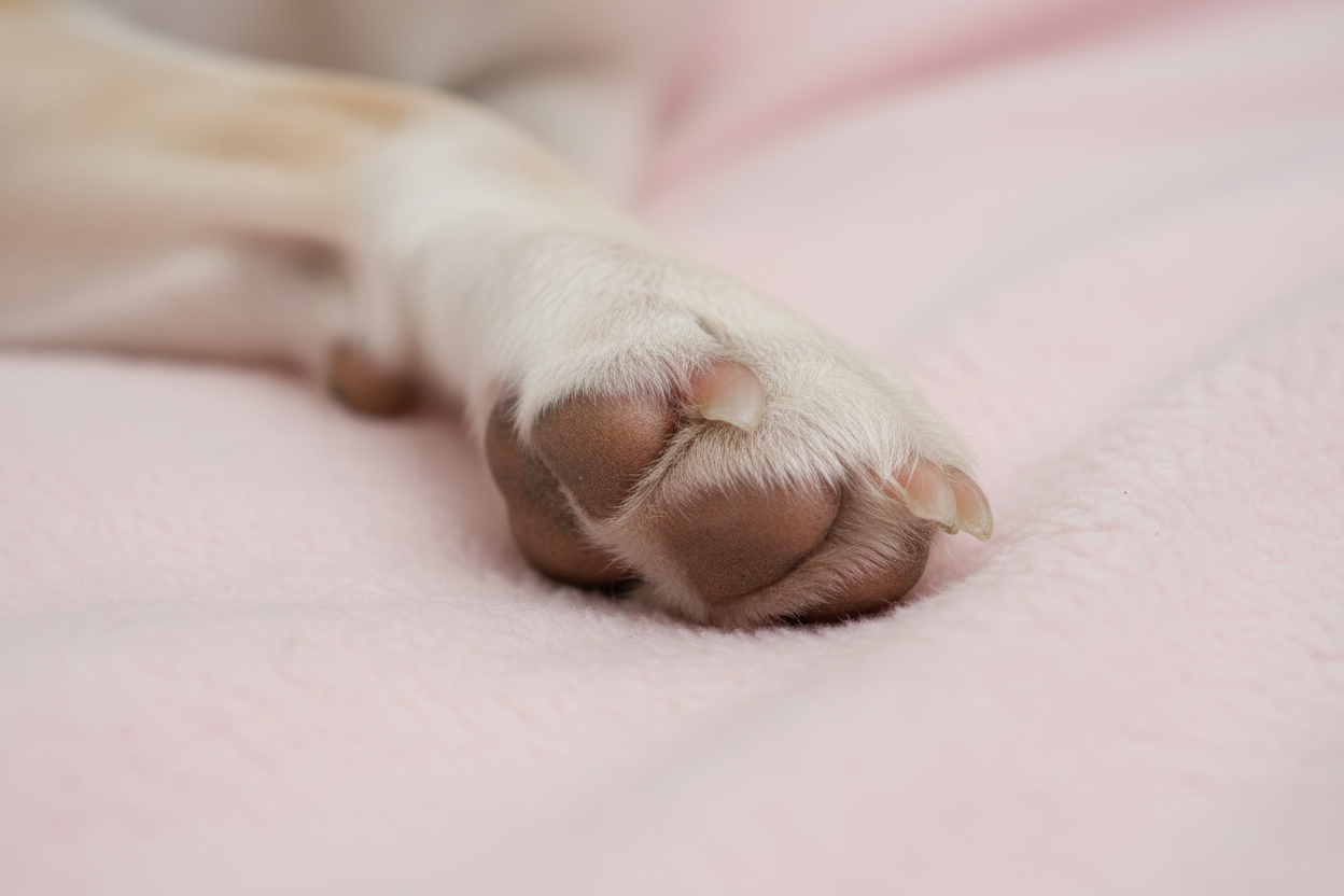 just a close up of a paw without any mud - dog to be relaxed